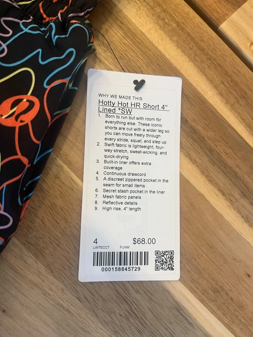 Lululemon Seawheeze 2026 Hotty Hot HR Short 4” Lined, NWT, Size 4